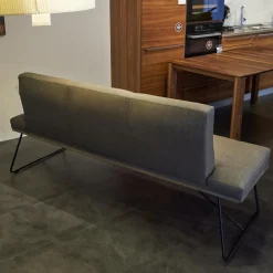 Bank D-Light Stoff Remix Grau Gestell Schwarz