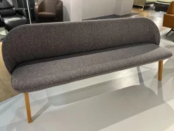 Bank Flor Stoff Ripley RI16 Grau Gestell Eiche Naturöl