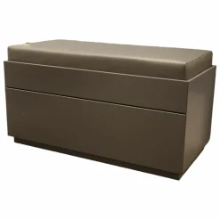 Bank Hesperide Dyo Bezug Leder Grau Korpus Lack VSC5692 Granit Grau