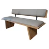 Bank Impuls P6 Oxford Uni Beige Grau Gestell Wildeiche Hell Geölt Bügel Metall Anthrazit Matt