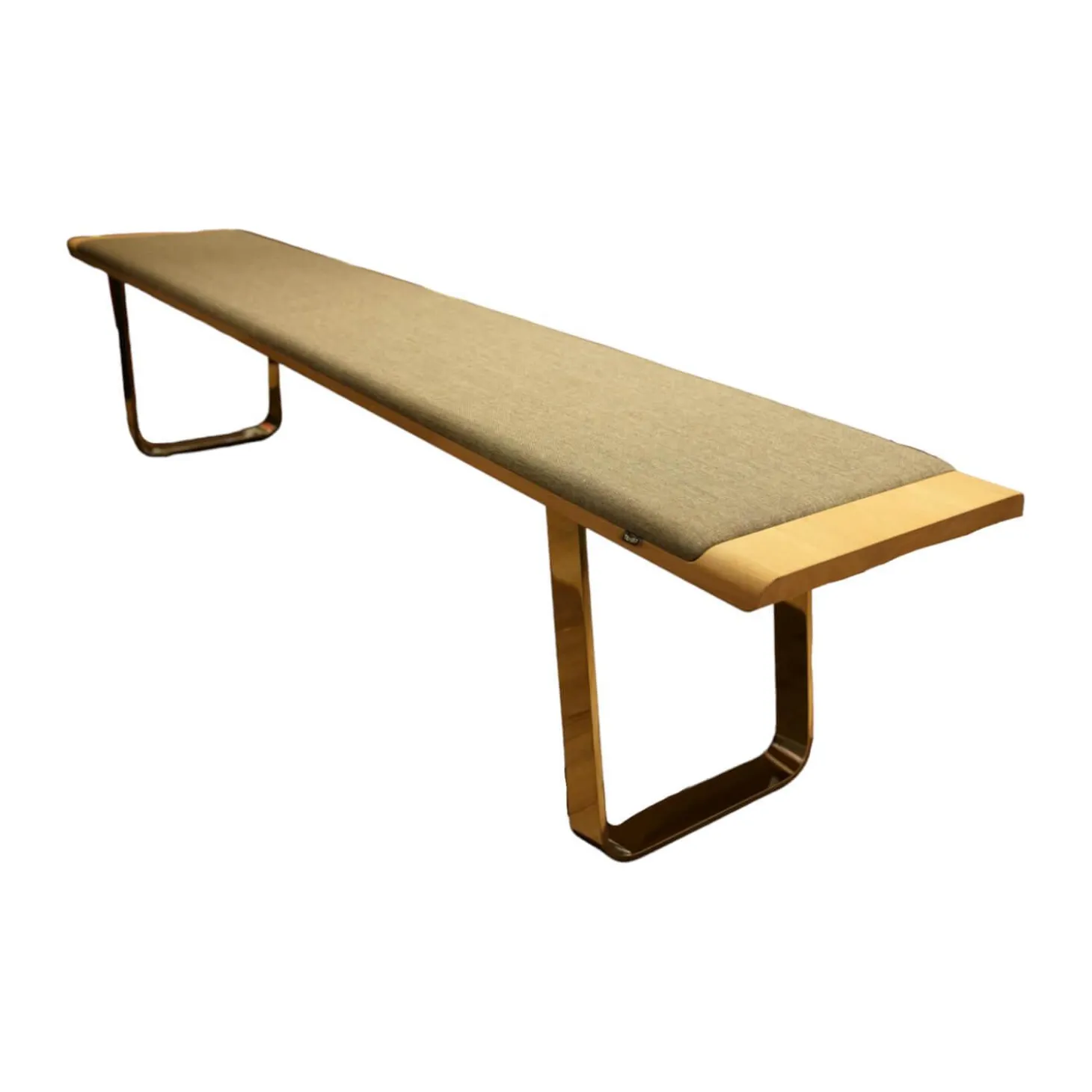 Bank Nox Bezug Stoff Canvas 134 Mittelgrau Korpus Eiche Weiß Geölt Metallkufen Gestell Chrom Glänzend Ohne Tisch Und Stühle