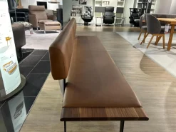 Bank Nox Leder L1 Origon Sepia 41574 Braun Und Nussbaum Gestell Schwarz Matt