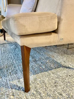 Bank Polo Dining Bezug Stoff JAB-1-6847-020 Lennox Beige Gestell Walnuss Natur Geölt