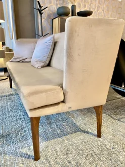 Bank Polo Dining Bezug Stoff JAB-1-6847-020 Lennox Beige Gestell Walnuss Natur Geölt