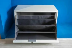 Bank Stripes MDF Lackiert Schneeweiß