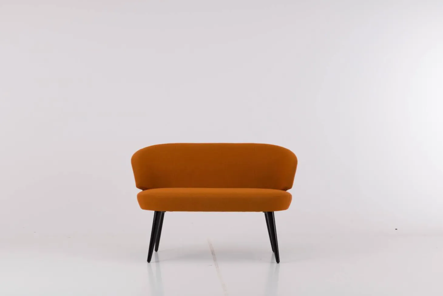 Bank Trick Stoff 111 92 Orange Gestell Holz Schwarz