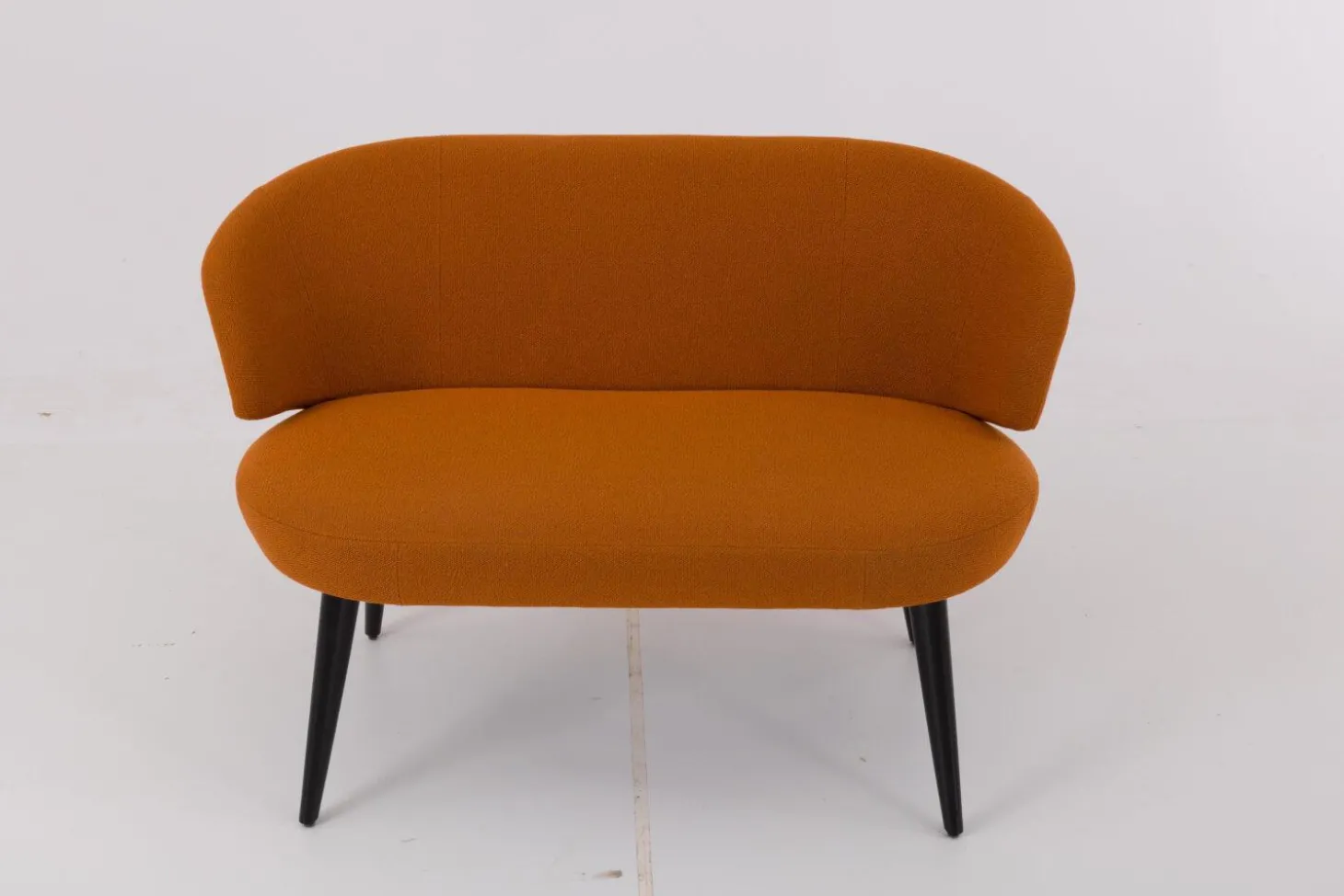 Bank Trick Stoff 111 92 Orange Gestell Holz Schwarz