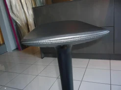 Barhocker Babar Art. 1753 Mit Ledersitzfläche Und Edelstahl Gestell