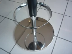 Barhocker Babar Art. 1753 Mit Ledersitzfläche Und Edelstahl Gestell