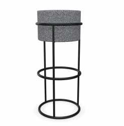 Barhocker Drop Stoff 5012 Blau Ecru Metallgestell Pulverbeschichtet M20 Schwarz