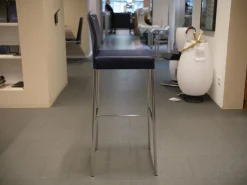 Barhocker Glooh Kunstleder Skai Ocean 4-Fuß Rundrohr Verchromt