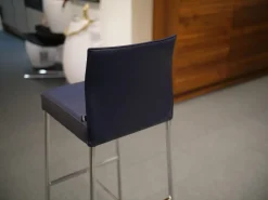 Barhocker Glooh Kunstleder Skai Ocean 4-Fuß Rundrohr Verchromt