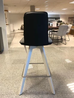 Barhocker Modell 1105 Kunstleder Schwarz 4-Fuß-Gestell Buche Magnolie Weiß