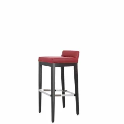 Barhocker Pasadena 80 Atom Weinrot 24 Leder Gestell Buche Wengefarben