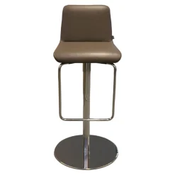 Barhocker Sinus Leder 40.20 Schlamm Tellerfuß Verchromt