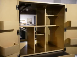 Barschrank Contur 3900 Lack 423 Gold Gebürstet Gestell Metall Anthrazit Schwarz