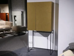 Barschrank Contur 3900 Lack 423 Gold Gebürstet Gestell Metall Anthrazit Schwarz