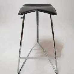 Barstuhl Triton Sitz Kernleder Schwarz Gestell Chrom