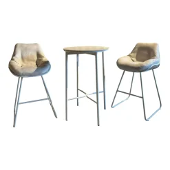 Bartisch Napoli Platte Dekton Sabbia Inklusive Barhocker Chill Stoff Diamond Calcutta Marble Beige