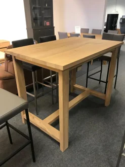 Bartisch Wildeiche Massiv Weiß Geölt 140 x 90