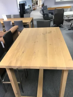 Bartisch Wildeiche Massiv Weiß Geölt 140 x 90