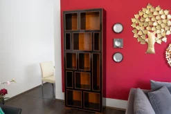 Bücherregal Leonardo Kirsche Schwarz Lackiert Kanten Kirsche Hell