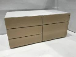 Beistellcontainer Star Strukturlack Weiß Fronten Eiche Hell