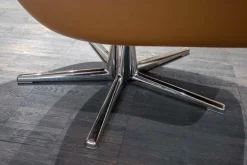 Beistellsessel Sveva Stoff Eldorado 1559 Olivgrün Außen Braun Gestell Champagner