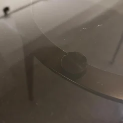 Beistelltisch 1380 Tosca Farbglas Braun Gestell Stahlrohr Dunkelbronze