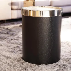 Beistelltisch Bailly Platte Aus Zebrino Marmor Oberseite Hellgold Umrandet