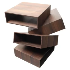 Beistelltisch Balancing Boxes Tineo Dunkelbraun Furniert Indischer Apfelbaum