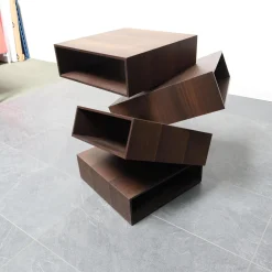 Beistelltisch Balancing Boxes Tineo Dunkelbraun Furniert Indischer Apfelbaum