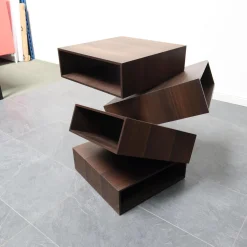 Beistelltisch Balancing Boxes Tineo Dunkelbraun Furniert Indischer Apfelbaum