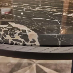 Beistelltisch Blend Marmor Schwarz Gestell Eschenholz