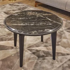 Beistelltisch Blend Marmor Schwarz Gestell Eschenholz