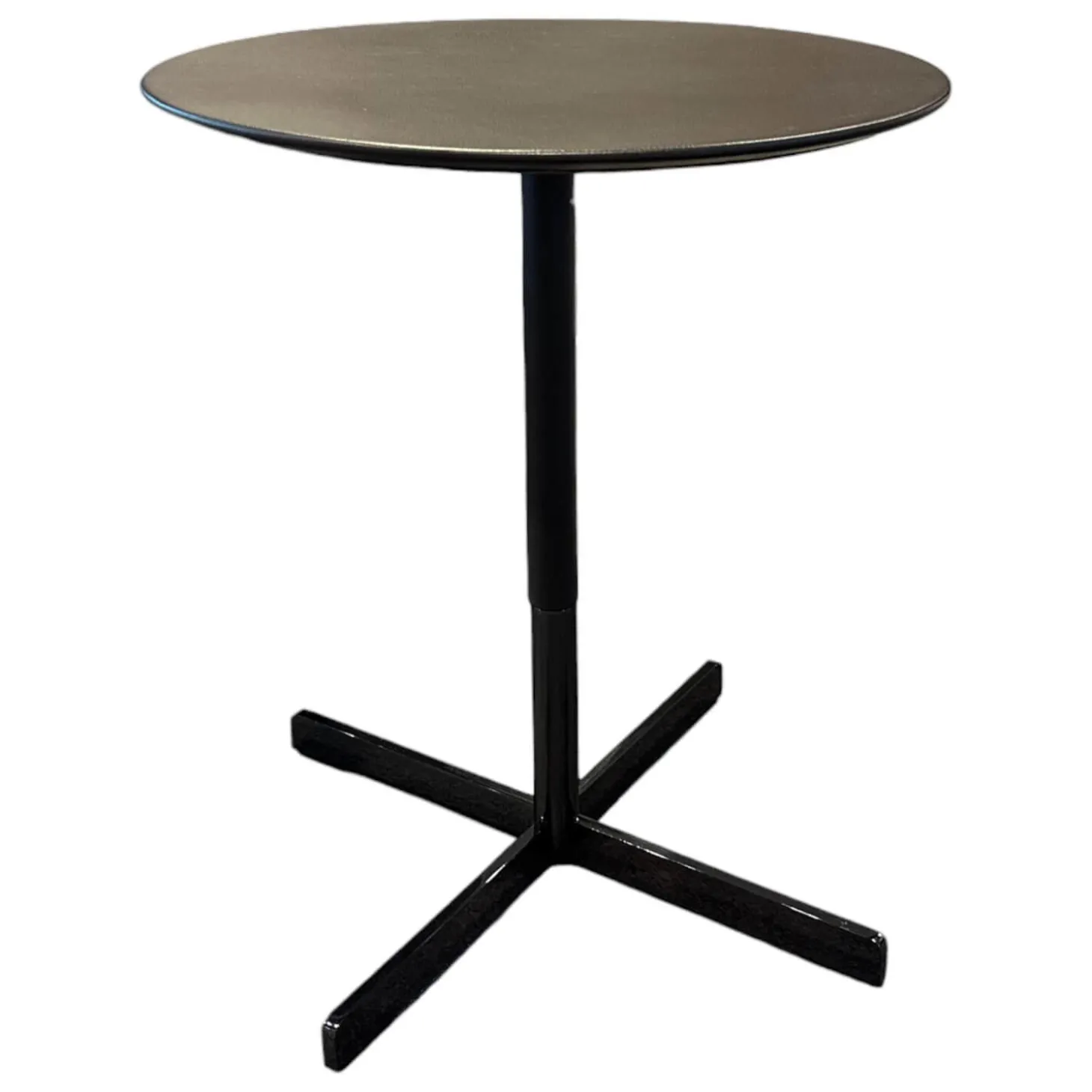 Beistelltisch Bob Platte Leder SC 80-Bruno Havana Caffe Schwarz Gestell Stahl Nickelbrüniert Schwarz