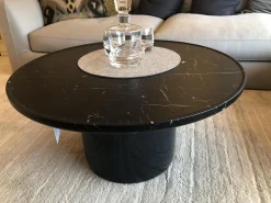 Beistelltisch Button, 2-er Set, Platte Marmor Marquinia 0955M, Gestell lackiert anthrazit