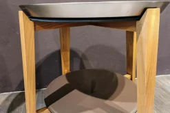 Beistelltisch Cabare Material Nussbaum Canaletto Tablett Metall Satiniert