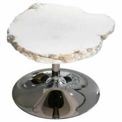 Beistelltisch Cicladi CLD010 Platte Alabaster Natur Gestell Chrom