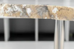 Beistelltisch Cicladi CLD010 Platte Alabaster Natur Gestell Chrom