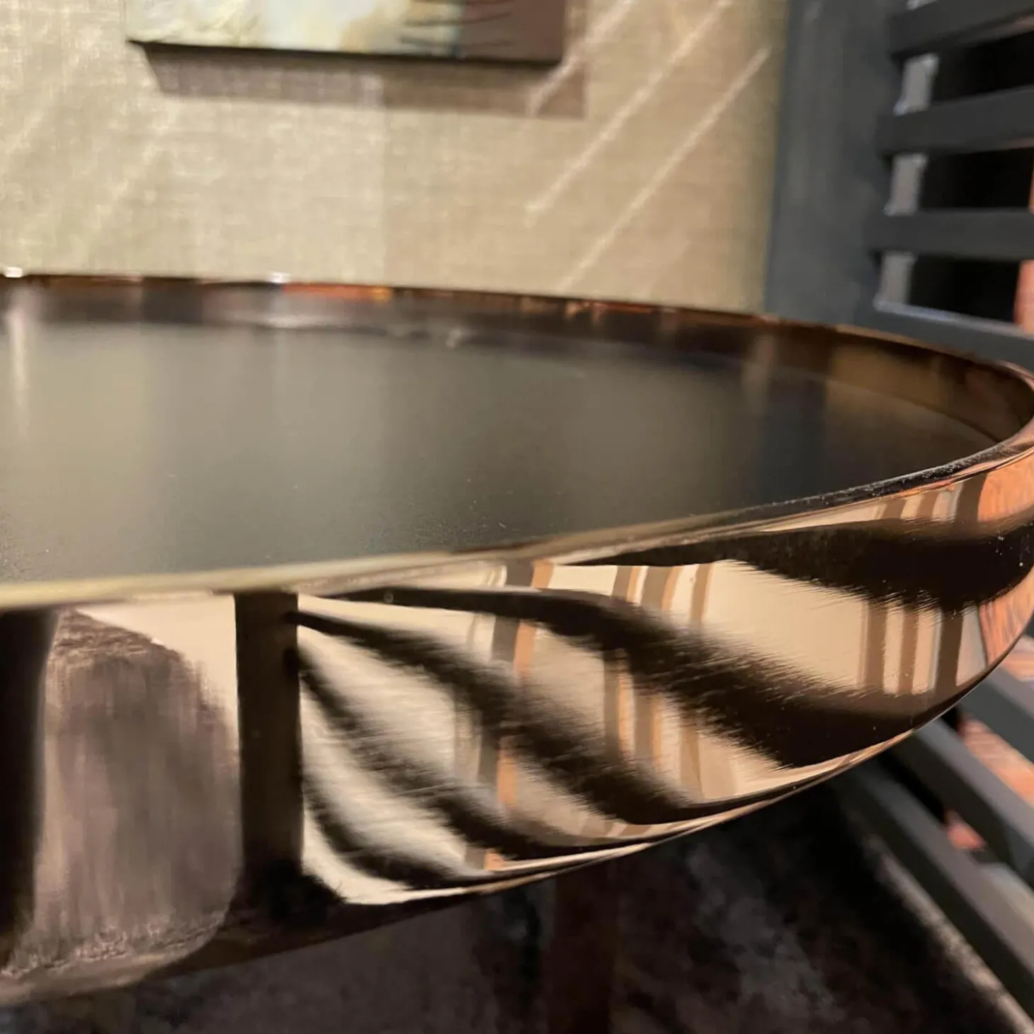 Beistelltisch Cross Platte Schutzlackiert Anthrazit Schwarzstahl Matt Gestell Metall Rose