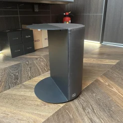 Beistelltisch DS 5250 61 Leder Select Schwarz Platte Stahl Schwarz Pulverbeschichtet Matt