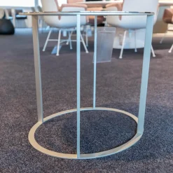 Beistelltisch Elios SMT05S Metallplatte Stahl Glänzend Gestell Nickelfarben Lackiert