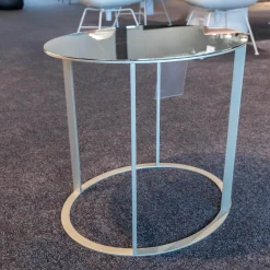 Beistelltisch Elios SMT05S Metallplatte Stahl Glänzend Gestell Nickelfarben Lackiert