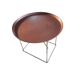 Beistelltisch Fat Fat TFF62 A Tablett Kupfer Brüniert Gestell Glänzend Verchromt