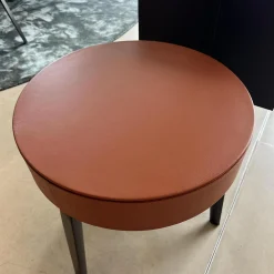 Beistelltisch Fiorile Platte Leder SC 75 Cognac Braun Gestell Esche Wengefarbig 32 Schwarz Gebeizt Und Lackiert Mit Schublade Ahornholz 65