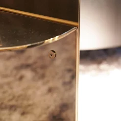 Beistelltisch Flirt Gestell Edelstahlplatte Oberfläche Lackiert In Poliertem Hellgold