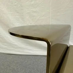 Beistelltisch Flirt Gestell Rostfreier Glänzender Stahl Gold 2 Gebogene Metallplatten