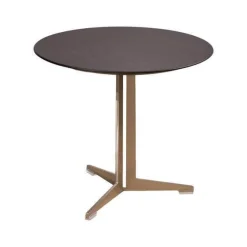 Beistelltisch Fly 60 Platte Esche Braun Gebeizt Gestell Metall Satiniert