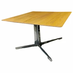 Beistelltisch Fly 14X50 Platte Canaletto Top B Nussbaum Gestell: Chrom Glänzend